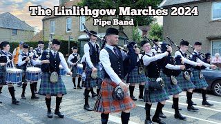 Pipe Band  quotThe Green Hillsquot Linlithgow Marches 2024 [upl. by Juback]