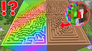 JJ and Mikey Found A TALLEST RAINBOW DIRT MAZE in Minecraft Maizen Mizen Mazien JJ Mikey [upl. by Drwde867]