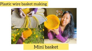 How to make plastic wire basket 2024 handmadlove subscribemychannel basketmaking [upl. by Kurtzig]