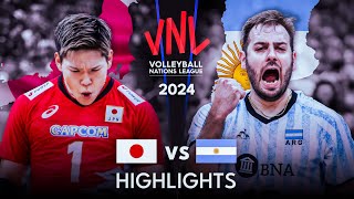 🇯🇵 JAPAN vs ARGENTINA 🇦🇷  Highlights  Mens VNL 2024 [upl. by Quillon765]