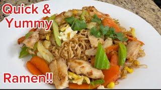 EP176 Chicken Ramen Stir Fry Delicious Quick and Easy Dish [upl. by Niwroc]