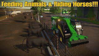 Fox Farms Solo Episode 6 Feeding Animals amp Training Horses  Plowing FS22 PS5 [upl. by Ydnirb]