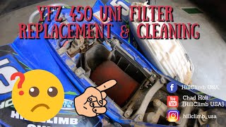 YFZ 450 UNI FILTER REPLACEMENT amp CLEANING [upl. by Leahcimnhoj579]