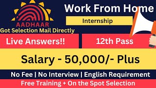 AADHAR CARD Recruitment 2024  Work from home jobs 2024  UIDAI  online jobs at home [upl. by Sidoon710]