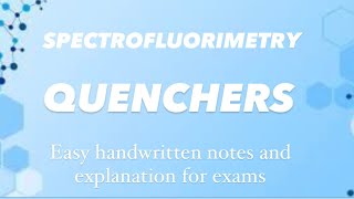 QUENCHERS  Spectrofluorimetry Easy handwritten notes amp explanation for exam [upl. by Nahsrad]