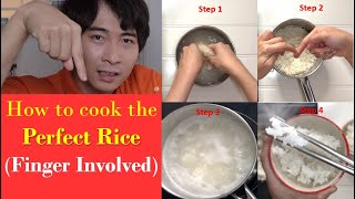 Cooking Perfect Rice Uncle Rogers way Bonus How to measure rice with finger [upl. by Yelac]