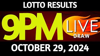 Lotto Result Today 900 pm draw October 29 2024 Tuesday PCSO LIVE [upl. by Nosreve]