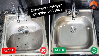 Comment nettoyer un évier en inox nettoyage [upl. by Ayeka]