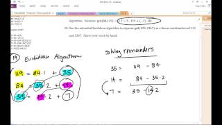 Write gcd11984 as a linear combination of 119 and 84 [upl. by Nylekcaj452]