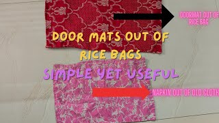 Door matdoor mat making at homedoormats with rice bags [upl. by Llebanna9]