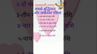 रहस्यमयी गणना सबसे बुद्धिमान और ताकतवर राशियां12राशिkumbharashimusicastrology12राशिफलvastu [upl. by Acirred267]