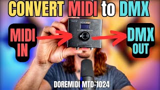 Convert MIDI to DMX and CONTROL YOUR LIGHTS Live  DoreMidi MTD1024 [upl. by Agate]