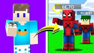 MEU AMIGO VIROU O NOVO HOMEM ARANHA DO MINECRAFT [upl. by Arretnahs968]