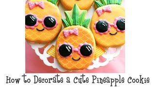 How to Decorate a Cute Pineapple Cookie [upl. by Atem]