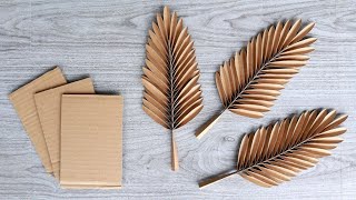 CARDBOARD REALISTIC LEAVES  DIY Home Decor Ideas  Paper Leaves  Arts amp Crafts [upl. by Aicnelev345]