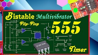 bistable multivibrator  filipflop with 555 timer [upl. by Raddatz308]