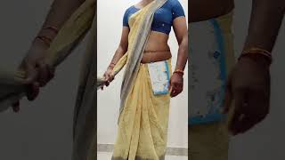 Ladies hanky tuck in saree tutorial  Indian housewife [upl. by Avictor571]