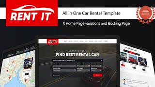 Rentit  Multipurpose Vehicle Car Rental WordPress Theme Free Download [upl. by Nylorak]