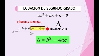 EL DISCRIMINANTE EN LAS ECUACIONES E INECUACIONES DE SEGUNDO GRADO [upl. by Foote]