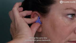 How To Insert A Swim Earplug  Pacific Ears [upl. by Eiramyelhsa245]