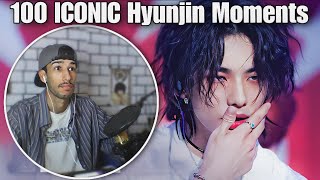 100 ICONIC moments in the HISTORY of HYUNJIN STRAY KIDS Reaction [upl. by Yecnay]