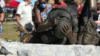 New monument honoring Navy Corpsmen unveiled at Lejeune Memorial Gardens [upl. by Ahsital]