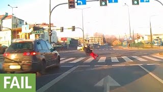 Pedestrian recklessly crossing busy street receives instant karma [upl. by Eltsyek6]