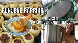 PUNJENE PAPRIKE I NOVI BLAGOVAONSKI STOL  VLOG  mama 4 djece [upl. by Binnings]