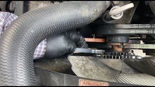 Replacing all V belts on W126 W123 Mercedes with OEM ones SD 480p [upl. by Aihsekat]