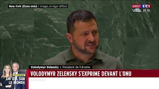 quotLa Russie fait du chantage au monde entierquot  le discours de Volodymyr Zelensky à lONU [upl. by Assilac]