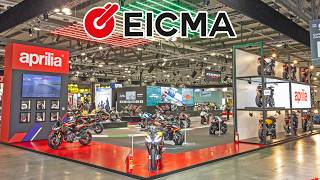 Aprilia lineup at EICMA Tuono 457 RS660 RSV4 Tuono RX125  Piaggio Group [upl. by Ahseiyt]