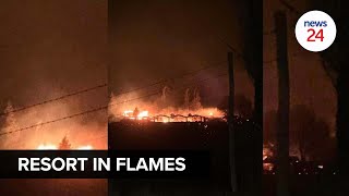 WATCH  Raging blaze destroys popular Bushmans Nek resort in Drakensberg [upl. by Urion226]