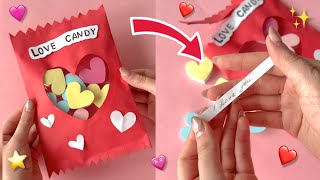 CUTE GIFT  DIY  EASY PRESENT IDEA  DIY GIFT  Paper heart  love candy ❤️ [upl. by Anihpesoj]