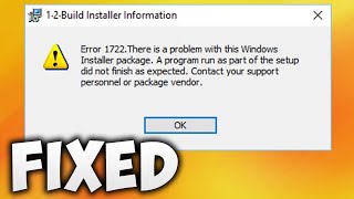 How To Fix Error 1722  There Is A Problem With This Windows Installer Package Error Windows 1087 [upl. by Annayar]