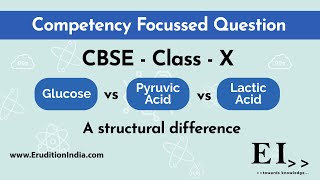 Glucose vs Pyruvic Acid vs Lactic Acid  From Organic Chemistry POV  Competency Based CBSE  X [upl. by Relyks]