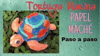 Tortuga de Carton y Papel Mache un Super ReciclajeCardboard and Papier Mache Turtle [upl. by Ecirtnahs400]