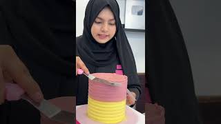 Sharp cake icing  easy icing hack tahoor fatima raad  baking videos [upl. by Leisam]