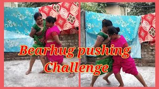 Bearhug pushing challenge [upl. by Ymerej]