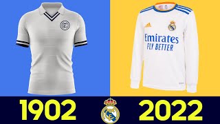 Lévolution des maillots du Real Madrid  Tous les maillots du Real Madrid dans lhistoire 202122 [upl. by Nowahs]