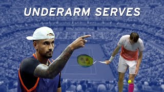 SIX Underarm Serves at the US Open [upl. by Olmstead823]