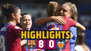 GOALS AND MORE GOALS 💥  HIGHLIGHTS  BARÇA 8  0 VALENCIA [upl. by Nonnahc502]