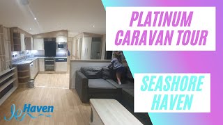 Haven Gold Caravan Tour  Haven Platinum Caravan Tour  Seashore Haven Platinum with Decking  Haven [upl. by Leiahtan397]