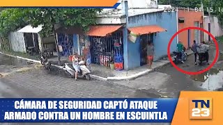 Cámara de seguridad captó ataque armado contra un hombre en Escuintla [upl. by Nwahsan]