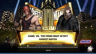 Wwe2K24  Full Match  The Fiend Bray Wyatt vs Demon Kane  The CASKET Match At Wrestlemania 40 [upl. by Nelag]