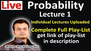 Live Probability Lecture 1 Individual Lectures Uploaded Compelete Full Play List Link in Description [upl. by Trudi]