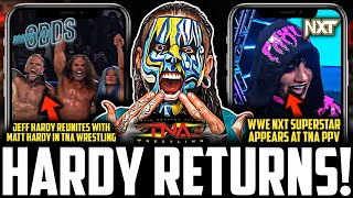 TNA Wrestling Jeff Hardy RETURNS  WWE NXT APPEARS At TNA EVENT  AEW Hangman Page RETURN PLANS [upl. by Abate]