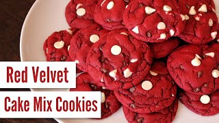 Red Velvet Cake Mix Cookies Easy 5 Ingredients [upl. by Biamonte]