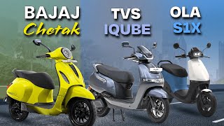 OLA S1X Vs Tvs IQube Vs Bajaj Chetak  Best Electric Scooter In 2024  EV Content [upl. by Anom]