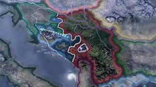 Yugoslavian civil war timelapse HOI4 [upl. by Aisemaj]