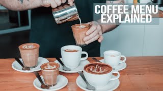 Coffee Menu Explained  What the most common coffees are and how to make them [upl. by Pampuch]